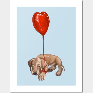 Valentine dog Posters and Art